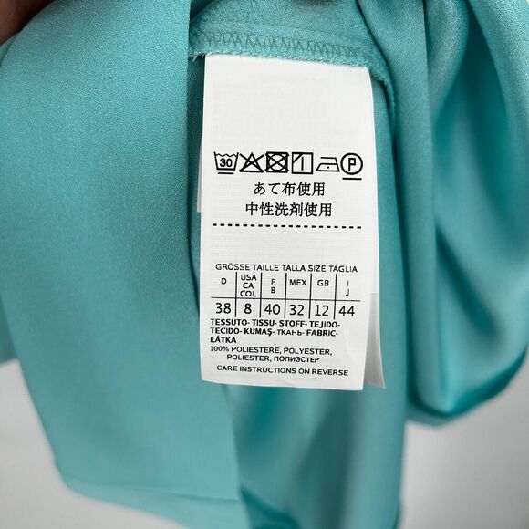 EMME MARELLA Blue Layered Sleeveless Lightweight Shift Mini Dress Size 12 - Picture 9 of 9